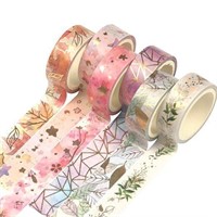 5 boxes of Floral Gold Washi Tape Set 6 Rolls