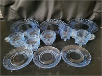 VTG Ice Blue Cambridge Glass Dining Pieces