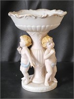 VTG Three Cherub Porcelain Pedestal Dish