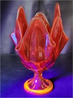 VTG Viking Epic Persimmon Art Glass Vase
