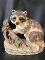 VTG Lefton Raccoon in Forest Figurine