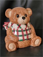 Teddy Bear in Plaid Cookie Jar - Note