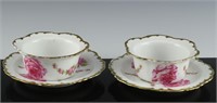 PAIR OF ANTIQUE H/P FRENCH PORCELAIN DIP CUPS