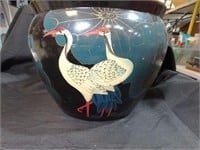Large Hand Painted Porcelain Fish Bowl