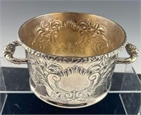 SUPERB EMBOSSED SILVER PLATE CHAMPAGNE COASTER