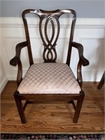 Reproduction Chippendale Carved Back Arm Chair