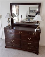 Vintage Cherry Chest of Drawers w/ Mirror