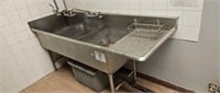 78 inch Triple sink with grease trap