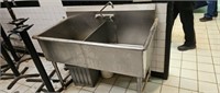 52-in double sink with grease trap