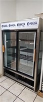 54 inch double glass door cooler