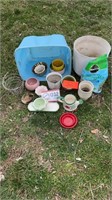 ASSORTED FLOWER POTS & POTTING MIX