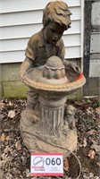 ELECTRIC BIRD BATH w/CHILD & DOG