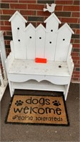 WOODEN BENCH AND DOORMAT