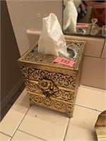 Vintage rose tissue box cover Hollywood Regency,