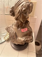 Vintage bronze gold women’s bust ~ beautiful