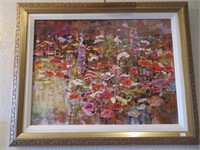 Framed Oil on Canvas, Poppy Field,