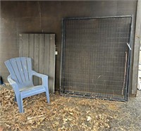(2) Wire Panels, Gate & Chair