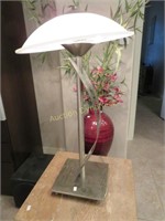 Metal Base Lamp w/ Glass Shade