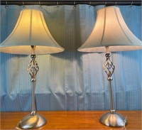 2 Twisted Metal 31'' Tall Table Lamps with Shades