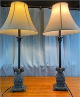 2 Pineapple 32'' Tall Table Lamps with Shades