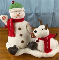 Hallmark Musical Snowman and Dog Figure