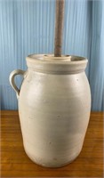 #3 Vintage 14'' Tall Stoneware Pottery Churn