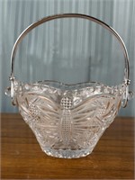 Butterfly Glass Basket with Metal Handle