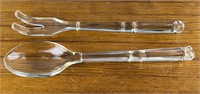 Hand Blown Serving Spoon and Fork