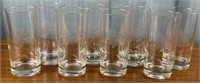 8 Butterfly Etched Glasses