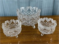 3 Popillown Butterfly Footed Bowls