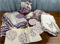 Crocheted Apron and Doilies