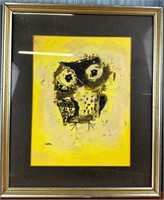 'Blinky'' by Margaret Layton Framed Owl