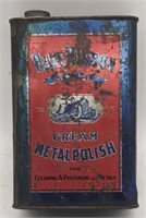 (O) Blue Ribbon metal polish 1/2 gallon can. Has