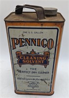 (O) Pennico cleaning solvent can. Bottom has