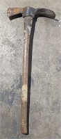 (O) A 34" mattock with a 14" wide head. Head is