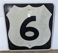 (O) Retired U.S. 6 Highway sign.  24"x24".