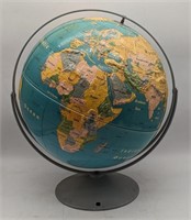 (JL) Nystrom 16" globe with topography. 1991.
