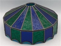 (JL) Stained glass light shade. 16" diameter and