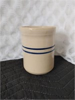 Vintage blue banded crock stoneware