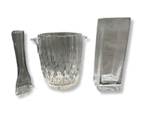 3 Thick Glass Vases