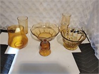 Vintage Amber Glass Lot 2