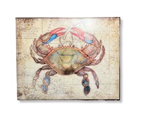 Blue Crab Wood Art Print Decor
