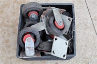 CRATE OF ASSORTED INDUSTRIAL WHEELS