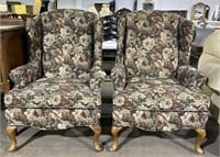 (A) 2 Best Chairs Floral Wing Back Chairs