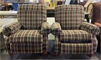 (A) 2 LazyBoy Classics Recliner Chairs 41” tall