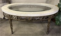 (A) Resin Top Coffee Table with Metal Base and
