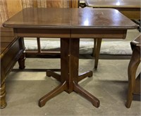 (A) Vintage Table with Leaf 36” x 27” x 30 1/2”