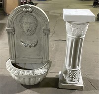 (JL) Plaster/Resin Pedestal and Water Fountain 28