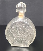 Vintage Pressed Glass Round Scotch Decanter