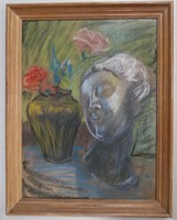 Korn, Bust & Vase Still Life Signed Dated (19)36